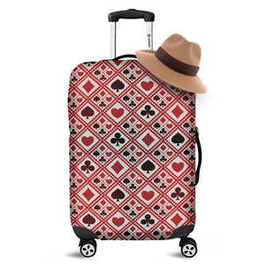 Playing Card Suits Plaid Pattern Print Luggage Cover