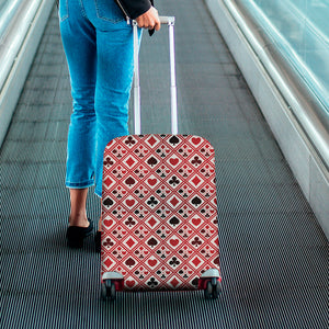 Playing Card Suits Plaid Pattern Print Luggage Cover