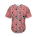 Playing Card Suits Plaid Pattern Print Men's Baseball Jersey