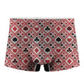 Playing Card Suits Plaid Pattern Print Men's Boxer Briefs