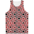 Playing Card Suits Plaid Pattern Print Men's Tank Top