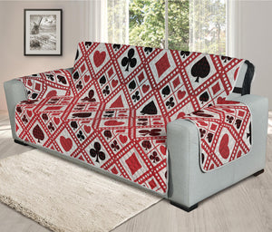 Playing Card Suits Plaid Pattern Print Oversized Sofa Protector