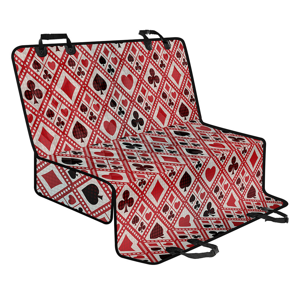 Playing Card Suits Plaid Pattern Print Pet Car Back Seat Cover