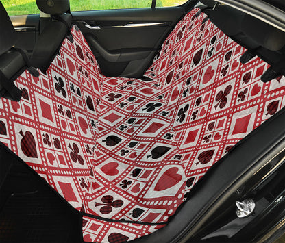 Playing Card Suits Plaid Pattern Print Pet Car Back Seat Cover