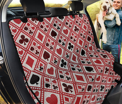 Playing Card Suits Plaid Pattern Print Pet Car Back Seat Cover