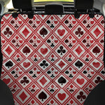 Playing Card Suits Plaid Pattern Print Pet Car Back Seat Cover
