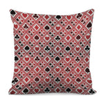 Playing Card Suits Plaid Pattern Print Pillow Cover
