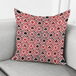 Playing Card Suits Plaid Pattern Print Pillow Cover