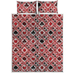 Playing Card Suits Plaid Pattern Print Quilt Bed Set