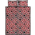 Playing Card Suits Plaid Pattern Print Quilt Bed Set