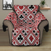 Playing Card Suits Plaid Pattern Print Recliner Protector