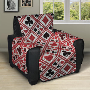 Playing Card Suits Plaid Pattern Print Recliner Protector