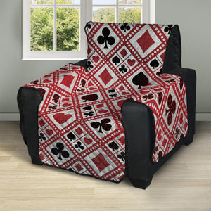 Playing Card Suits Plaid Pattern Print Recliner Protector