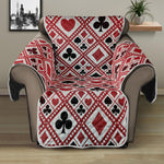 Playing Card Suits Plaid Pattern Print Recliner Protector