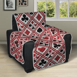 Playing Card Suits Plaid Pattern Print Recliner Protector