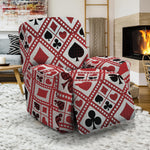 Playing Card Suits Plaid Pattern Print Recliner Slipcover