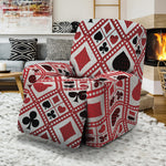 Playing Card Suits Plaid Pattern Print Recliner Slipcover