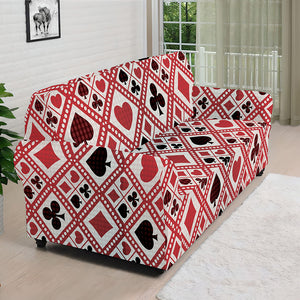 Playing Card Suits Plaid Pattern Print Sofa Cover