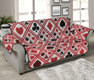 Playing Card Suits Plaid Pattern Print Sofa Protector