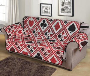 Playing Card Suits Plaid Pattern Print Sofa Protector