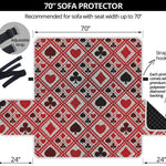 Playing Card Suits Plaid Pattern Print Sofa Protector