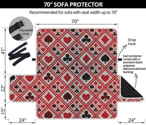 Playing Card Suits Plaid Pattern Print Sofa Protector