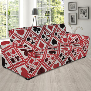 Playing Card Suits Plaid Pattern Print Sofa Slipcover