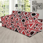 Playing Card Suits Plaid Pattern Print Sofa Slipcover