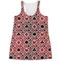 Playing Card Suits Plaid Pattern Print Women's Racerback Tank Top
