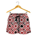 Playing Card Suits Plaid Pattern Print Women's Shorts