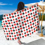 Playing Card Symbols Pattern Print Beach Sarong Wrap