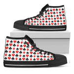 Playing Card Symbols Pattern Print Black High Top Shoes