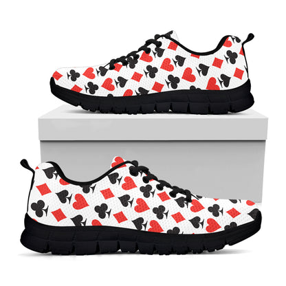 Playing Card Symbols Pattern Print Black Sneakers