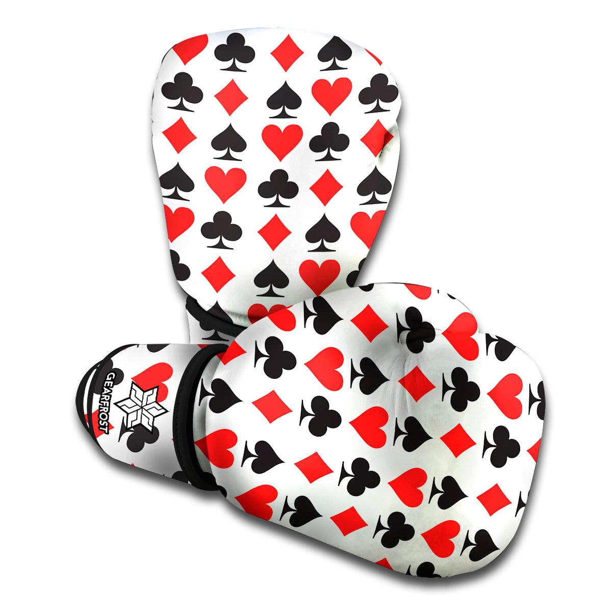 Playing Card Symbols Pattern Print Boxing Gloves