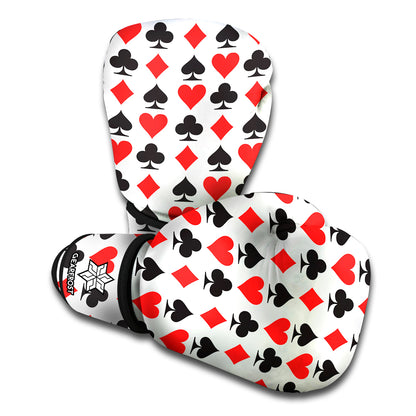 Playing Card Symbols Pattern Print Boxing Gloves