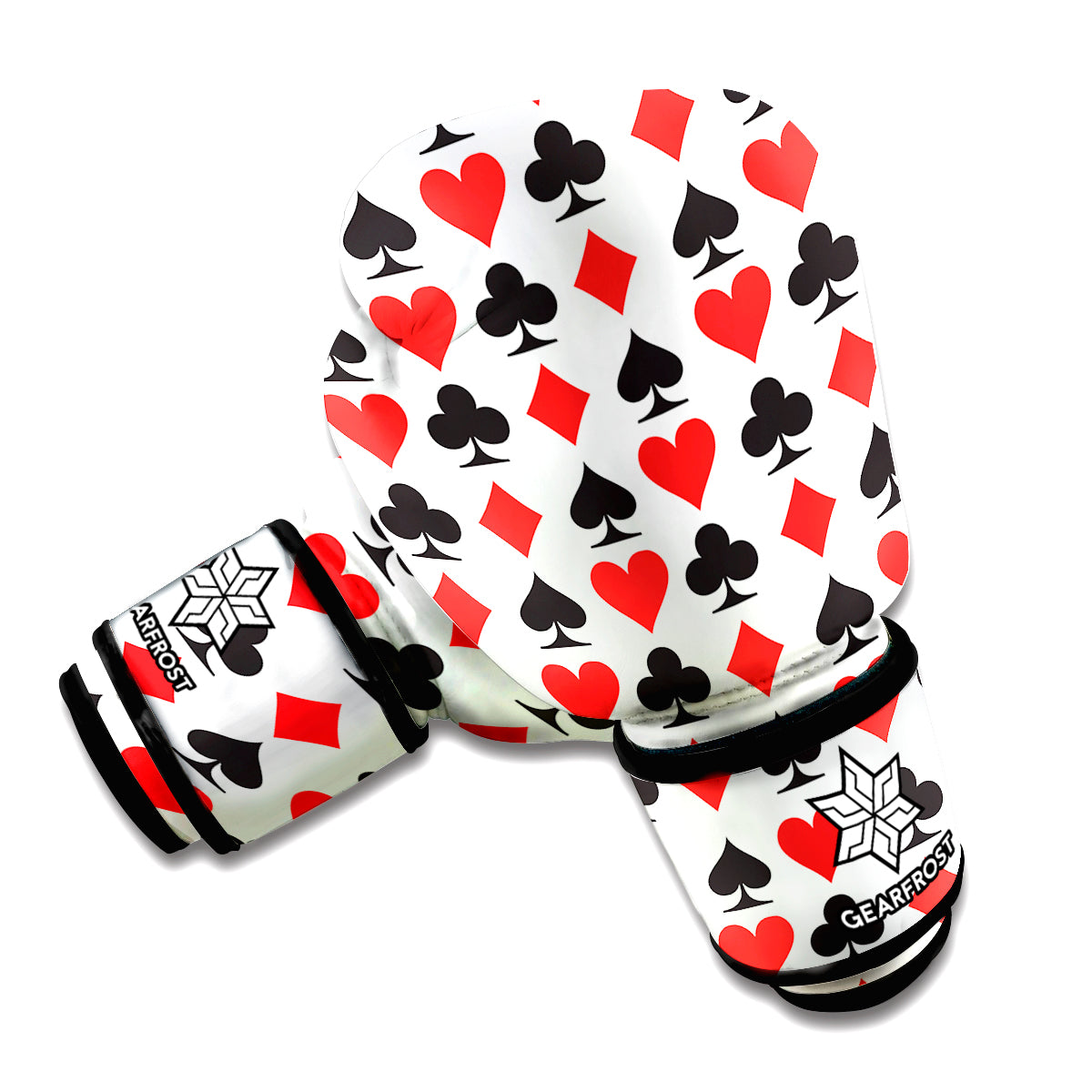 Playing Card Symbols Pattern Print Boxing Gloves