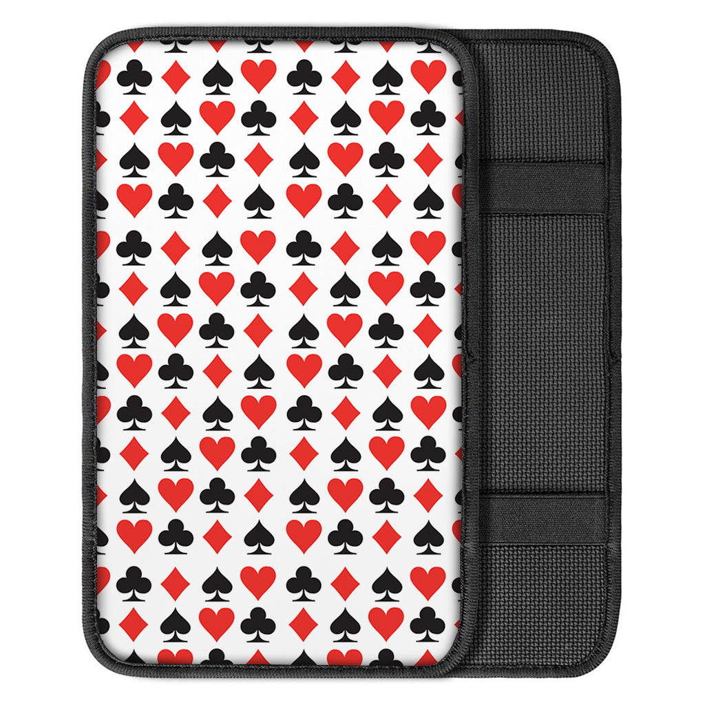 Playing Card Symbols Pattern Print Car Center Console Cover