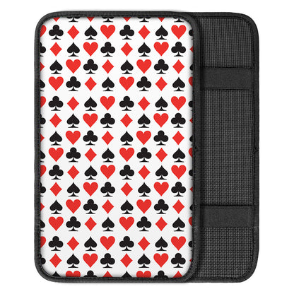 Playing Card Symbols Pattern Print Car Center Console Cover