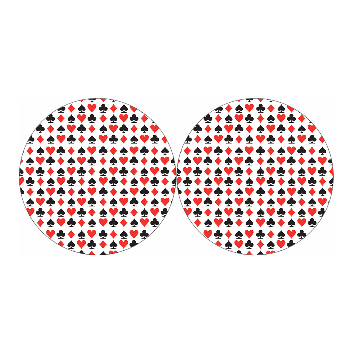 Playing Card Symbols Pattern Print Car Coasters