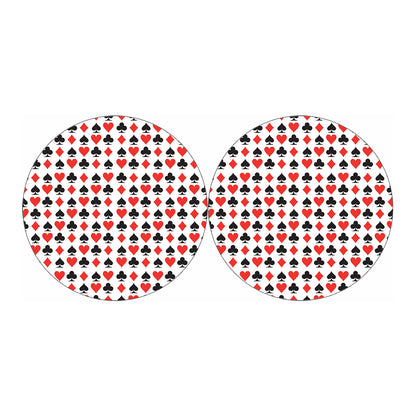 Playing Card Symbols Pattern Print Car Coasters
