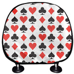 Playing Card Symbols Pattern Print Car Headrest Covers