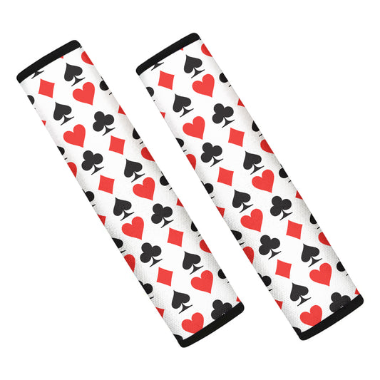 Playing Card Symbols Pattern Print Car Seat Belt Covers