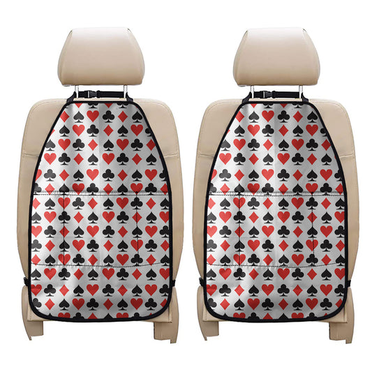 Playing Card Symbols Pattern Print Car Seat Organizers