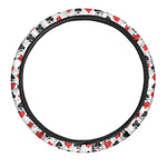Playing Card Symbols Pattern Print Car Steering Wheel Cover