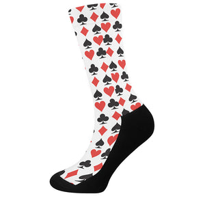 Playing Card Symbols Pattern Print Crew Socks