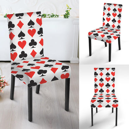 Playing Card Symbols Pattern Print Dining Chair Slipcover
