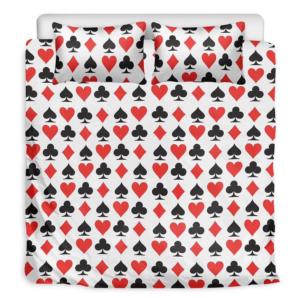 Playing Card Symbols Pattern Print Duvet Cover Bedding Set