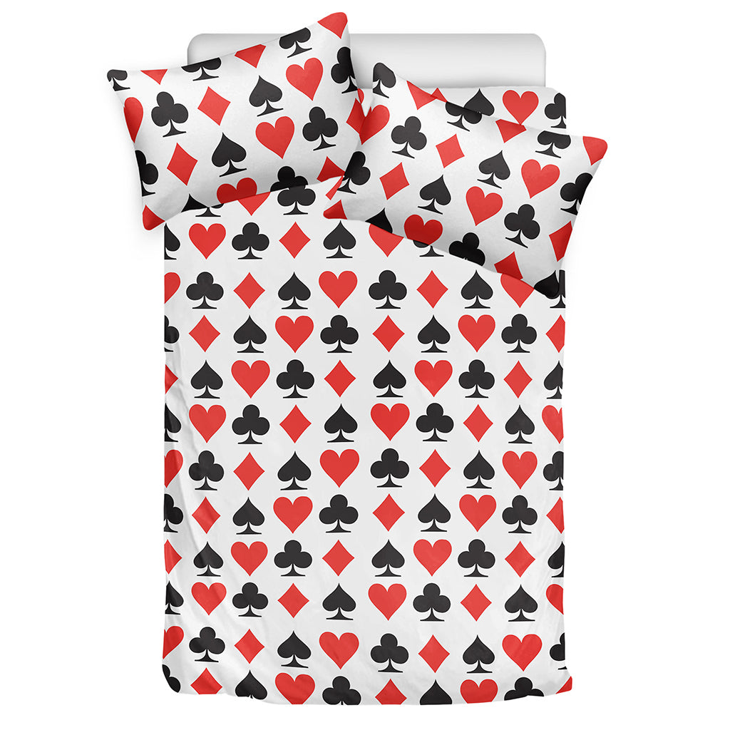 Playing Card Symbols Pattern Print Duvet Cover Bedding Set