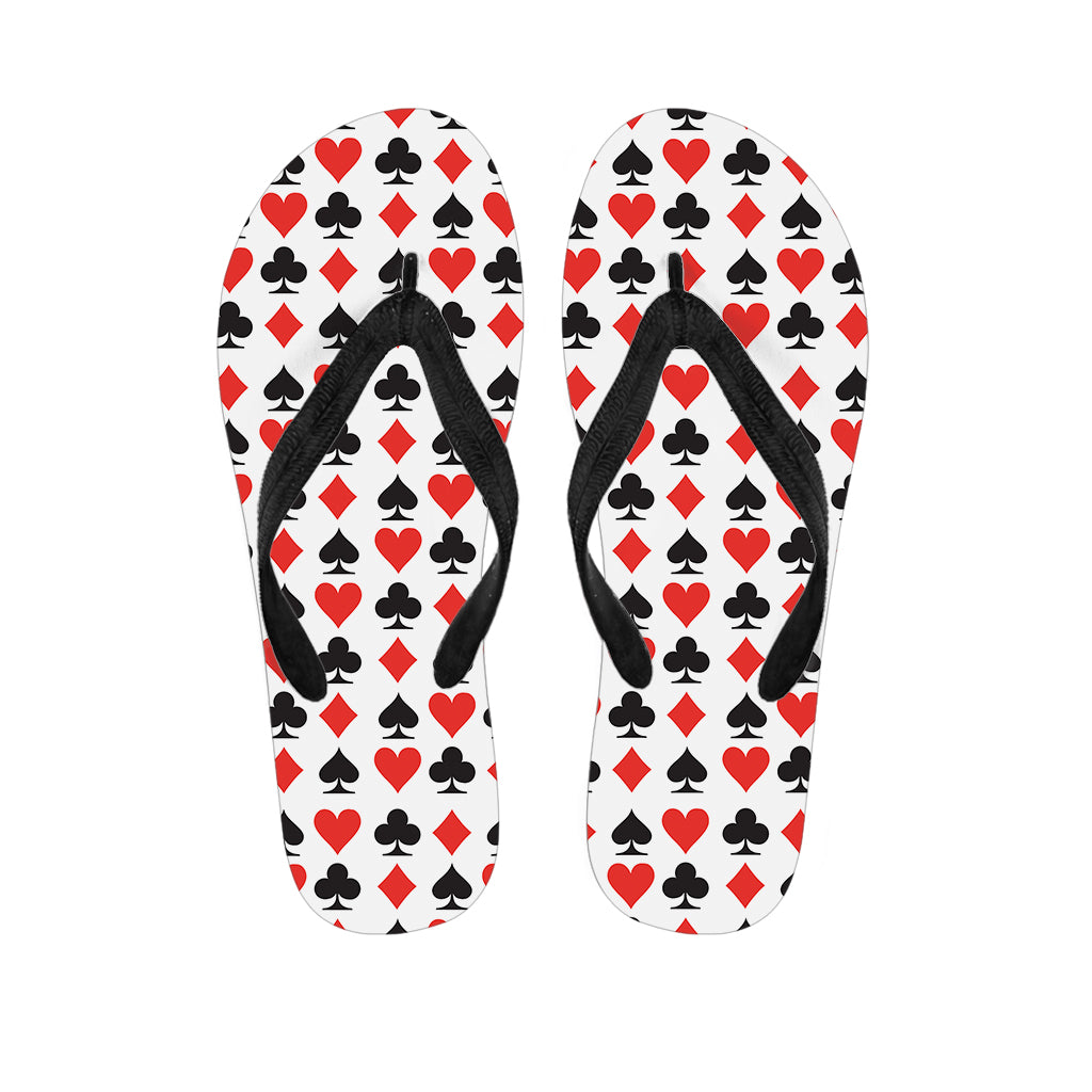 Playing Card Symbols Pattern Print Flip Flops