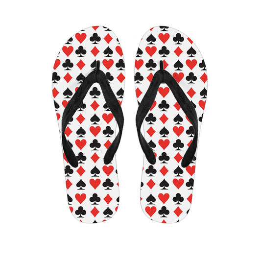 Playing Card Symbols Pattern Print Flip Flops